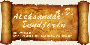 Aleksandar Dunđerin vizit kartica
